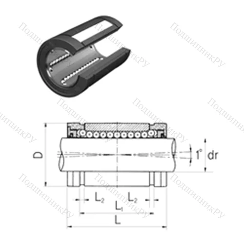 Подшипник шариковый линейный LMBS 32UUOP