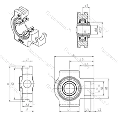 Подшипниковый узел шариковый радиальный UKT 320H