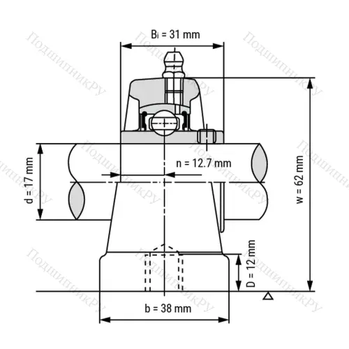 Подшипниковый узел UCPA 203 - Вал: 17 мм от производителя  LPZ