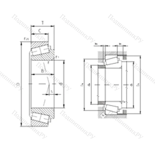 Подшипник роликовый радиально-упорный K-529/K-522