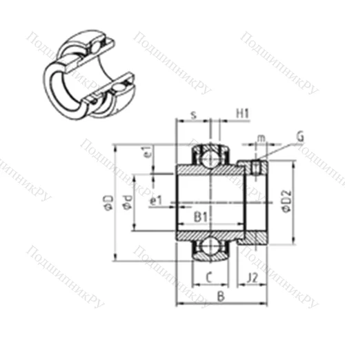 Подшипник шариковый радиальный EX 213-40 от производителя  SNR