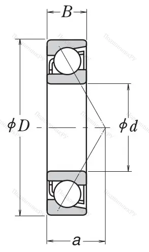 Однорядный шариковый подшипник 7210 BEAT 85