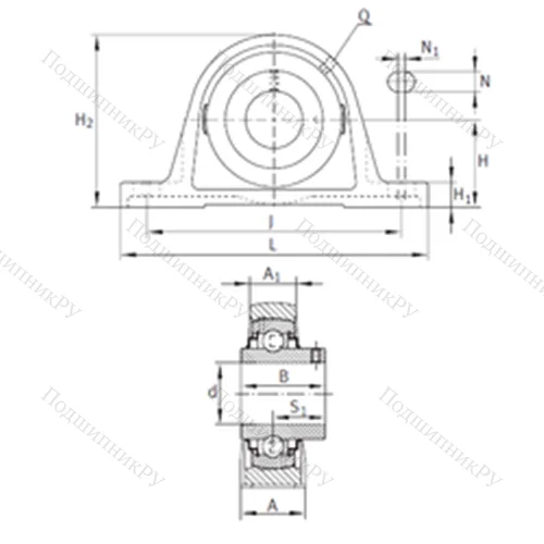 Подшипниковый узел шариковый радиальный RAKY 2-7/16