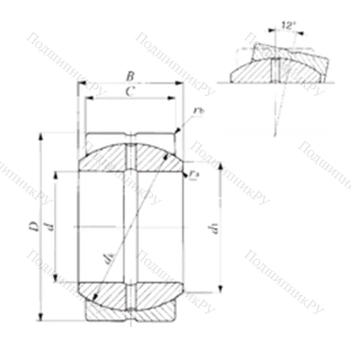 Подшипник скольжения сферический SBB 96
