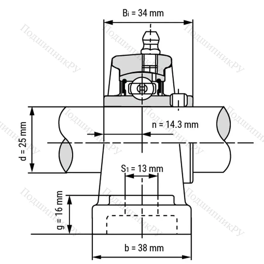 Подшипниковый узел UCP 205 - Вал: 25 мм