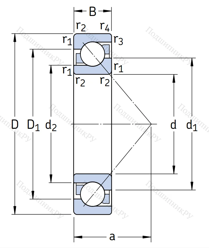 Однорядный шариковый подшипник 7211 BECBP