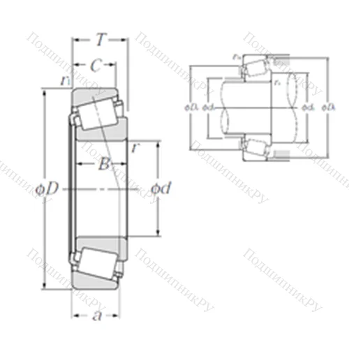 Подшипник роликовый радиально-упорный 4T-25580/25520 от производителя  NTN Подшипник роликовый радиально-упорный 4T-25580/25520 от производителя  NTN