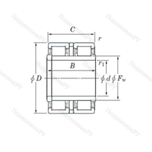 Подшипник роликовый радиальный 2CR 100 от производителя  KOYO