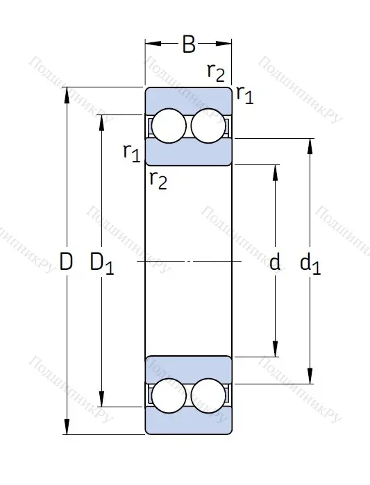 Двухрядный шариковый подшипник 4200 ATN 9