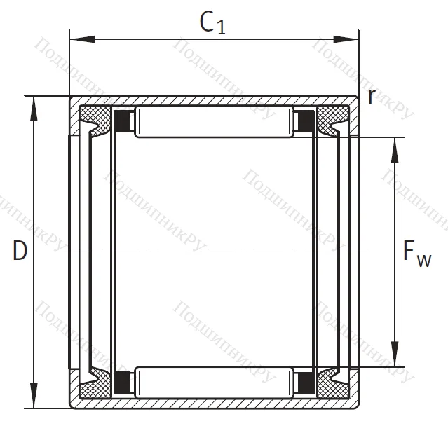 Игольчатый подшипник HK 1616 2RS L 271