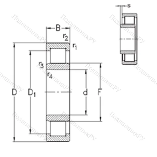 Подшипник роликовый радиальный NU 1026-E-M 6