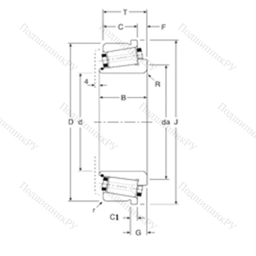 Подшипник роликовый радиально-упорный 100034X/100072C