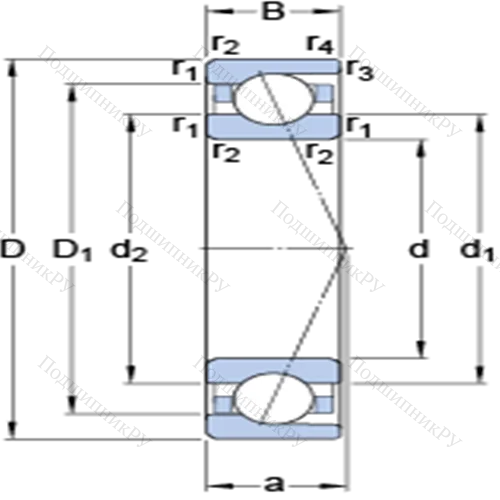 Прецизионные радиально-упорные шарикоподшипники 7201 CD/P 4A
