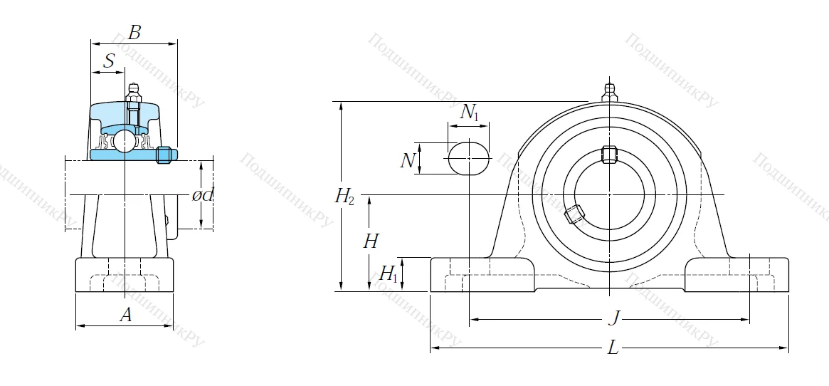 Подшипниковый узел UCP 204 J