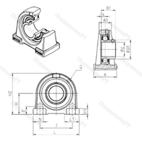Подшипниковый узел шариковый радиальный USPA 209