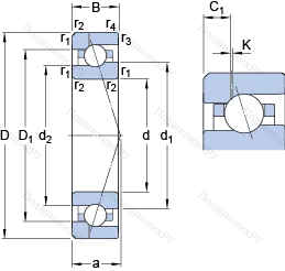 Подшипник 7005 ACE/P 4AH 1