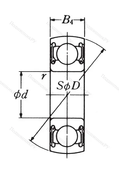 Однорядный шариковый подшипник CS 207 LLU от производителя  NSK
