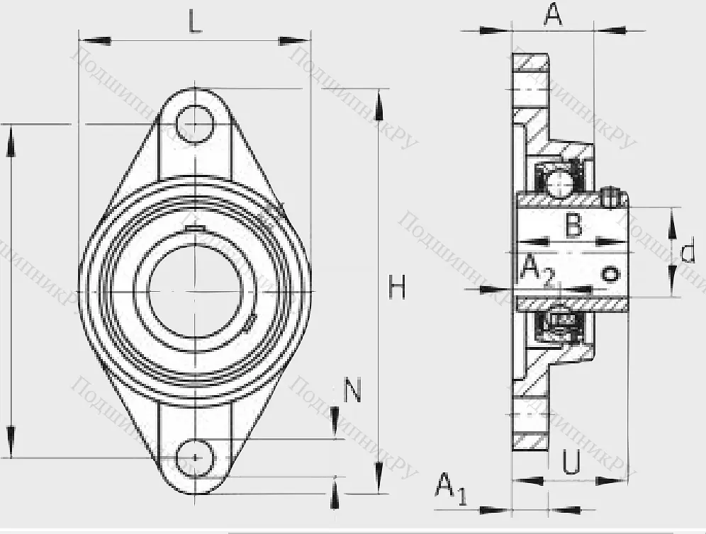 Подшипниковый узел UCFL 205 J 7 в Твери