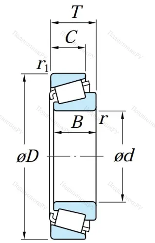 Конический роликовый подшипник 30310 DJR (31310) от производителя  KOYO Конический роликовый подшипник 30310 DJR (31310) от производителя  KOYO