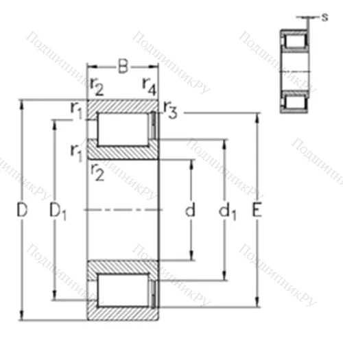 Подшипник роликовый радиальный NCF 29/950-V от производителя  NKE