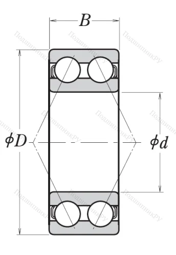 Двухрядный шариковый подшипник 3212 BTNG от производителя  NSK