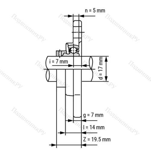 Подшипниковый узел SS-KFL 003-ST - Вал: 17 мм от производителя  LPZ