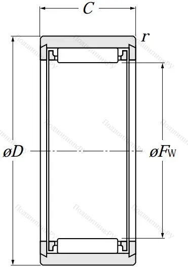 Игольчатый подшипник NK 7/10 T 2