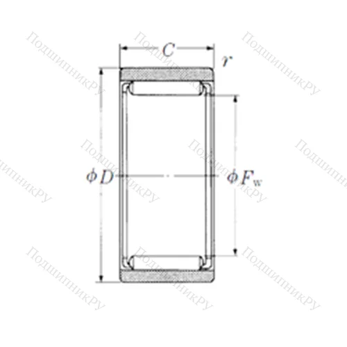 Подшипник игольчатый радиальный RNAF 304017