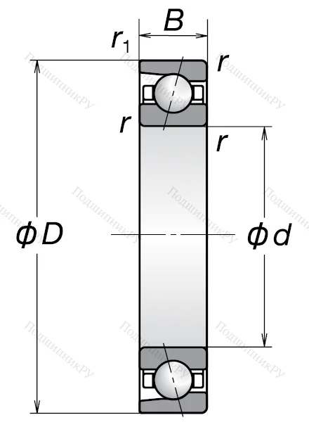 Однорядный шариковый подшипник 7215 AW