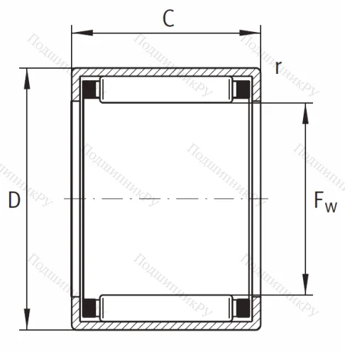 Игольчатый подшипник HK 1812 B от производителя  INA Игольчатый подшипник HK 1812 B от производителя  INA