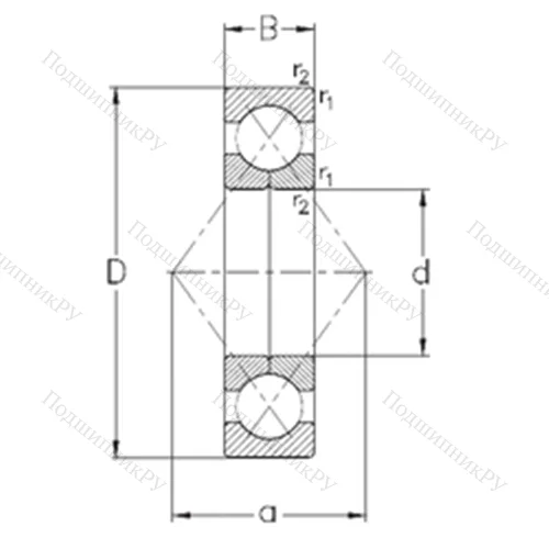 Подшипник шариковый радиально-упорный с четырёхточечным QJ 314-MPA