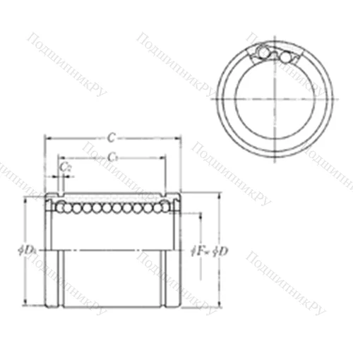 Подшипник шариковый линейный KLM 35LL