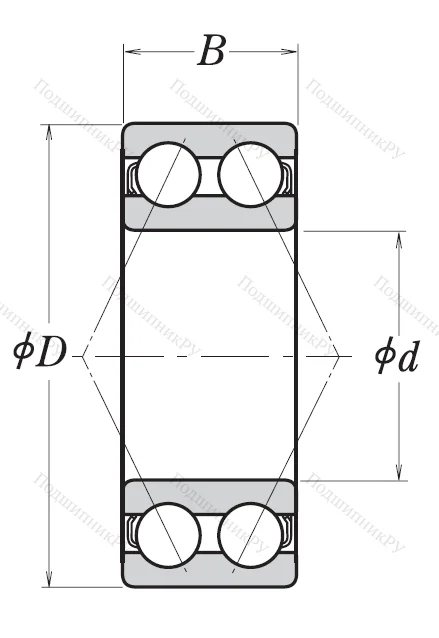 Двухрядный шариковый подшипник 3303 B 2ZRTNG C 3