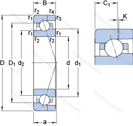Подшипник 7000 ACE/P 4AH