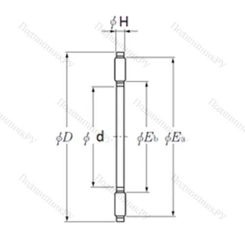Подшипник игольчатый упорный AXK 1128