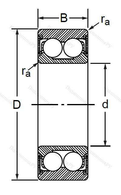 Радиально-упорный шариковый подшипник 3056211 2RS (3211 A 2RSTN) в Твери