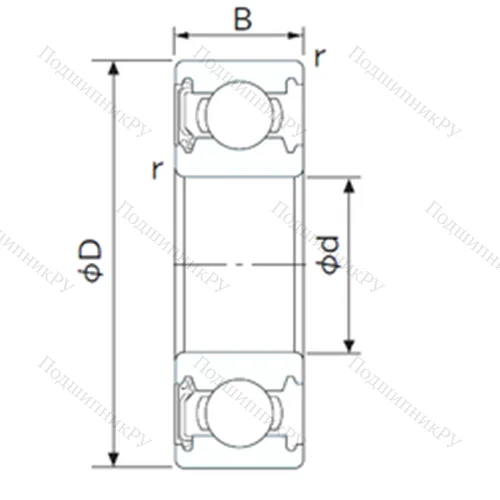 Подшипник шариковый радиальный 1615-RS от производителя  CYSD