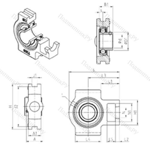 Подшипниковый узел шариковый радиальный UST 211