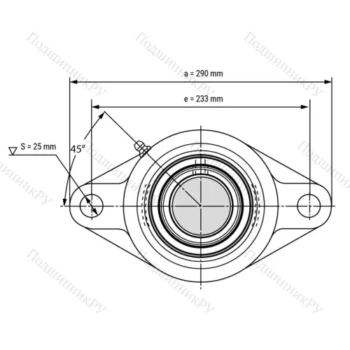 Подшипниковый узел UCFL 216 - Вал: 80 мм от производителя  LPZ