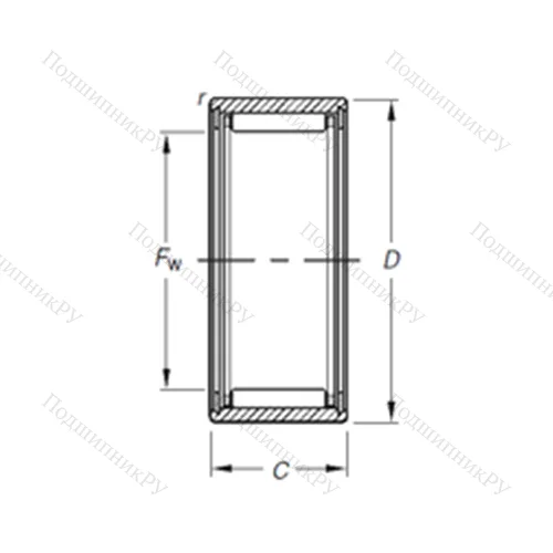 Подшипник игольчатый радиальный NK 9/12 от производителя  TIMKEN Подшипник игольчатый радиальный NK 9/12 от производителя  TIMKEN