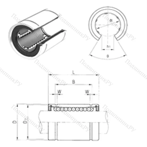 Подшипник шариковый линейный LM 12UUOP