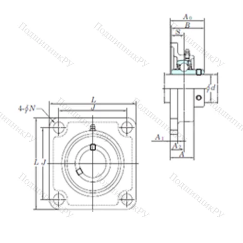 Подшипниковый узел шариковый радиальный UCSF 206H 1S 6