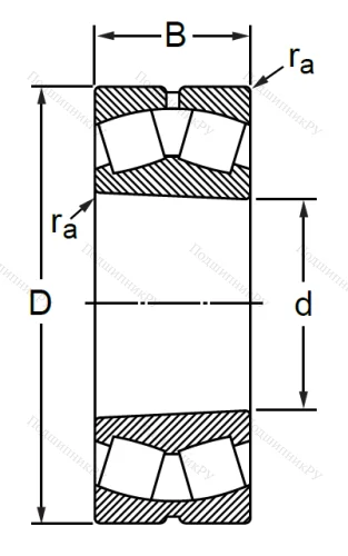 Сферический роликовый подшипник с конической посадкой на вал 113615 УН (22315 KMBF 6W 33)