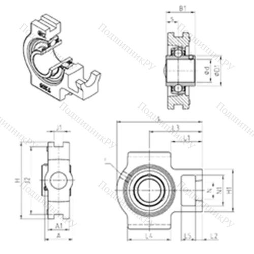 Подшипниковый узел шариковый радиальный UCT 208