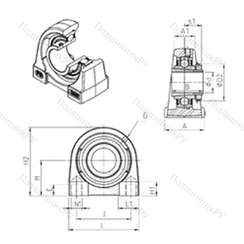Подшипниковый узел шариковый радиальный