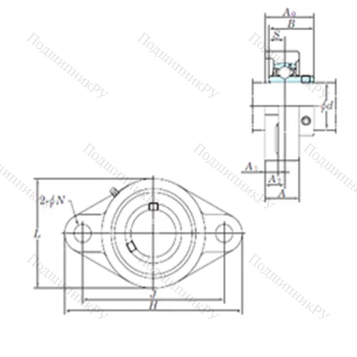 Подшипниковый узел шариковый радиальный UCFL 207-22 от производителя  KOYO