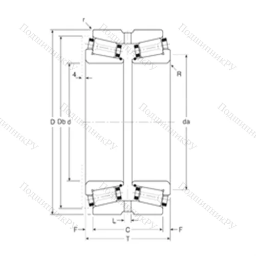 Подшипник роликовый радиально-упорный 163150/163210G от производителя  Gamet