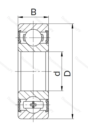 Миниатюрный шариковый подшипник 180026 T (626 2RST) в Твери