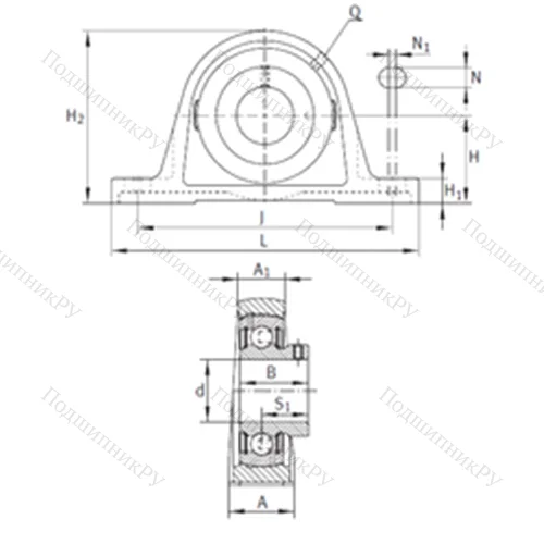 Подшипниковый узел шариковый радиальный