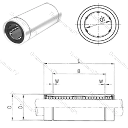 Подшипник шариковый линейный LME 12L